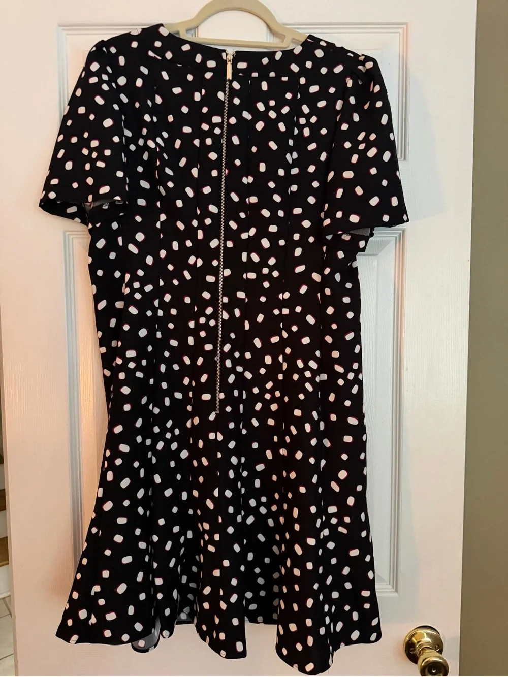 Kate Spade New York Mallow Dot Black Crepe Dress